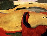 Pferd in Landschaft by Franz Marc